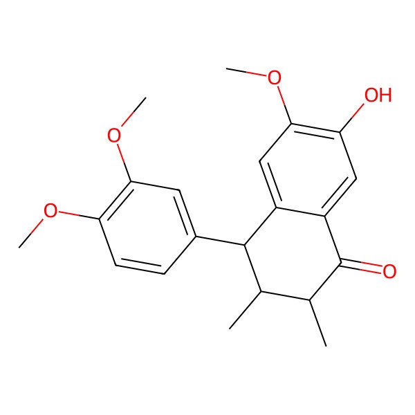 2D Structure of 4-(3,4-dimethoxyphenyl)-7-hydroxy-6-methoxy-2,3-dimethyl-3,4-dihydro-2H-naphthalen-1-one 2D Structure of 4-(3,4-dimethoxyphenyl)-7-hydroxy-6-methoxy-2,3-dimethyl-3,4-dihydro-2H-naphthalen-1-one