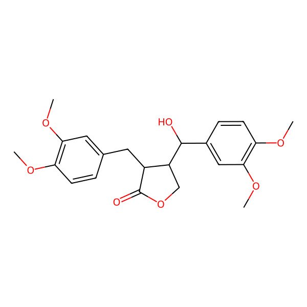 2D Structure of 4-[(3,4-Dimethoxyphenyl)-hydroxymethyl]-3-[(3,4-dimethoxyphenyl)methyl]oxolan-2-one