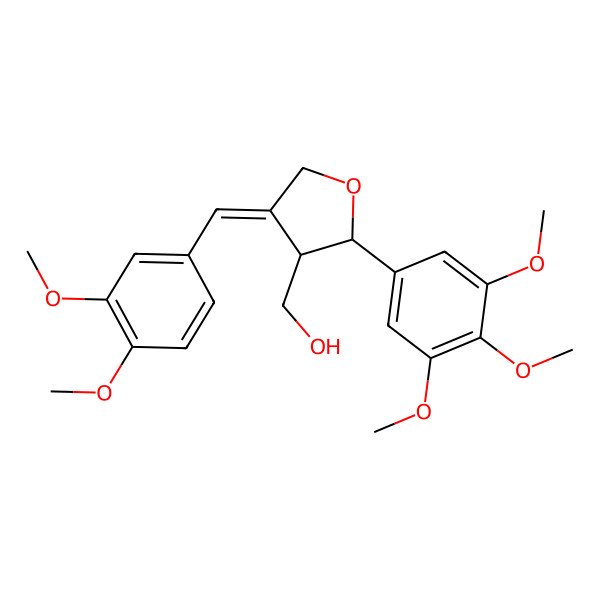 2D Structure of [4-[(3,4-Dimethoxyphenyl)methylidene]-2-(3,4,5-trimethoxyphenyl)oxolan-3-yl]methanol