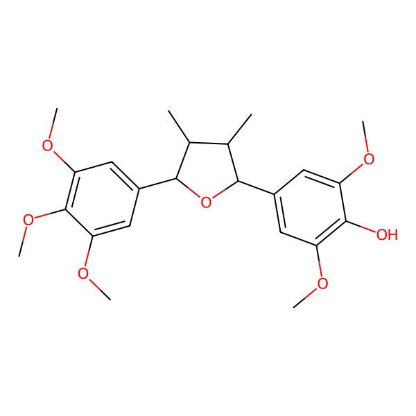 2D Structure of 4-[3,4-Dimethyl-5-(3,4,5-trimethoxyphenyl)oxolan-2-yl]-2,6-dimethoxyphenol