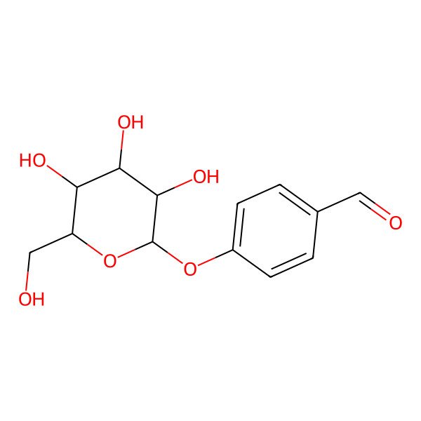 2D Structure of 4-[3,4,5-Trihydroxy-6-(hydroxymethyl)oxan-2-yl]oxybenzaldehyde