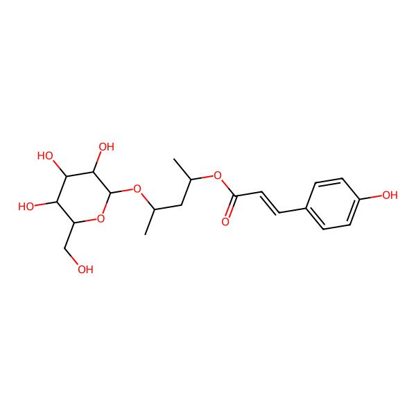 2D Structure of 4-[3,4,5-Trihydroxy-6-(hydroxymethyl)oxan-2-yl]oxypentan-2-yl 3-(4-hydroxyphenyl)prop-2-enoate