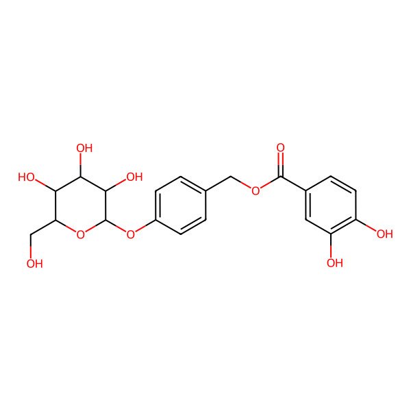 2D Structure of [4-[3,4,5-Trihydroxy-6-(hydroxymethyl)oxan-2-yl]oxyphenyl]methyl 3,4-dihydroxybenzoate