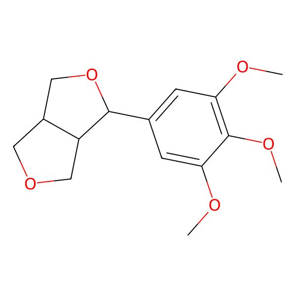 2D Structure of 4-(3,4,5-Trimethoxyphenyl)-1,3,3a,4,6,6a-hexahydrofuro[3,4-c]furan