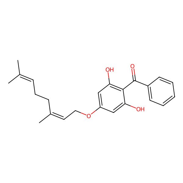 2D Structure of [4-(3,7-Dimethylocta-2,6-dienoxy)-2,6-dihydroxyphenyl]-phenylmethanone