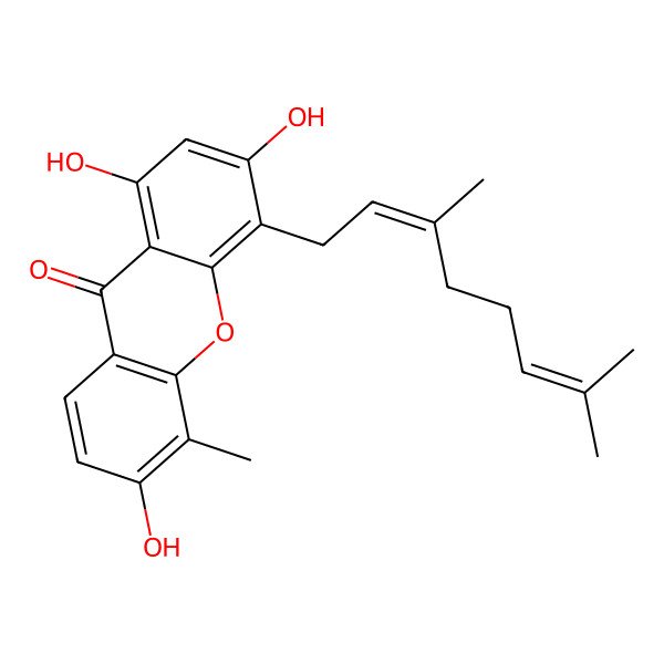 2D Structure of 4-(3,7-Dimethylocta-2,6-dienyl)-1,3,6-trihydroxy-5-methylxanthen-9-one