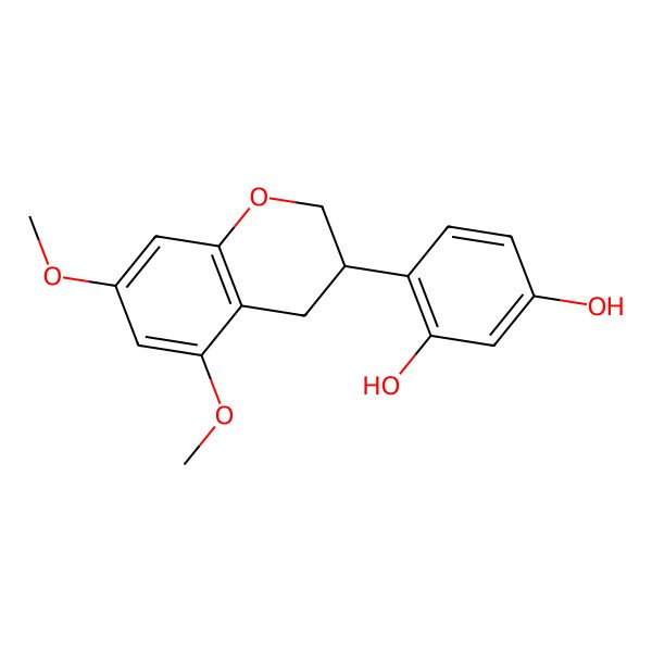 2D Structure of 4-[(3R)-5,7-dimethoxy-3,4-dihydro-2H-chromen-3-yl]benzene-1,3-diol