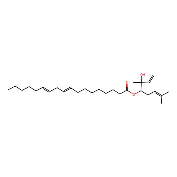 2D Structure of 4-[(3R,4S)-3-hydroxy-3,7-dimethylocta-1,6-dienyl(9Z, 12Z)-9,12-octadecadienoate