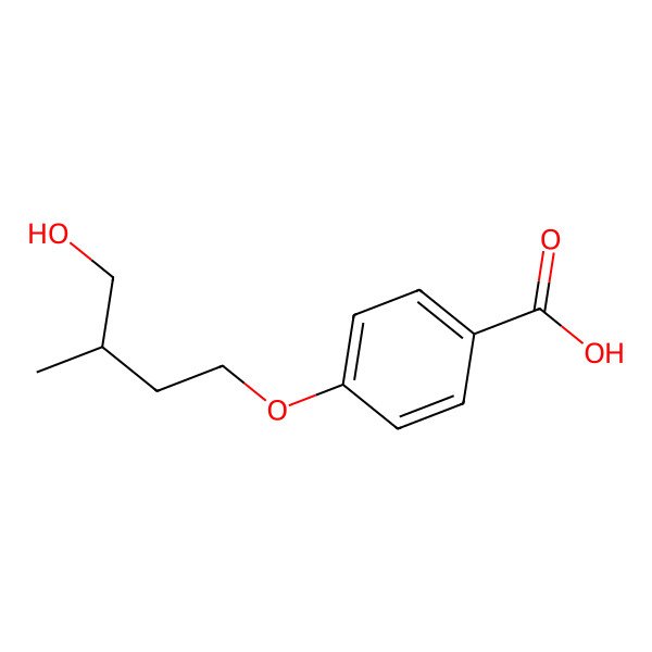 2D Structure of 4-[(3S)-4-hydroxy-3-methylbutoxy]benzoic acid