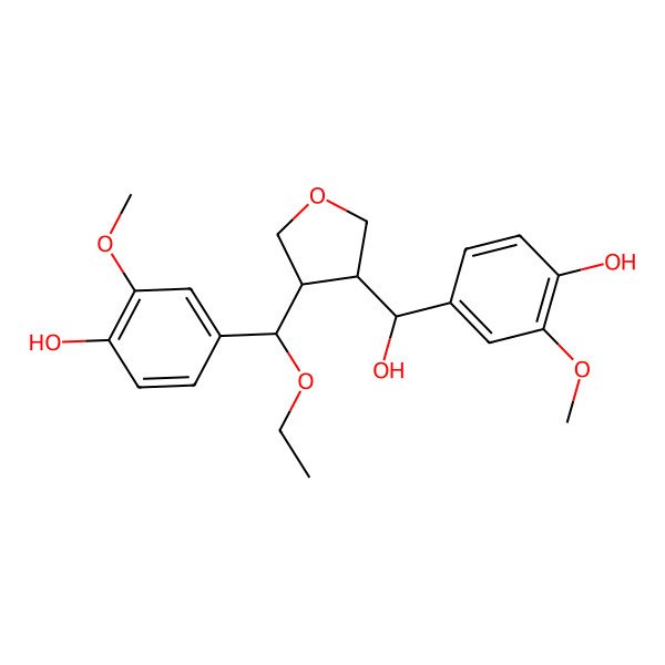 2D Structure of 4-[[(3S,4S)-4-[ethoxy-(4-hydroxy-3-methoxyphenyl)methyl]oxolan-3-yl]-hydroxymethyl]-2-methoxyphenol
