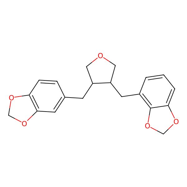 2D Structure of 4-[[4-(1,3-Benzodioxol-5-ylmethyl)oxolan-3-yl]methyl]-1,3-benzodioxole