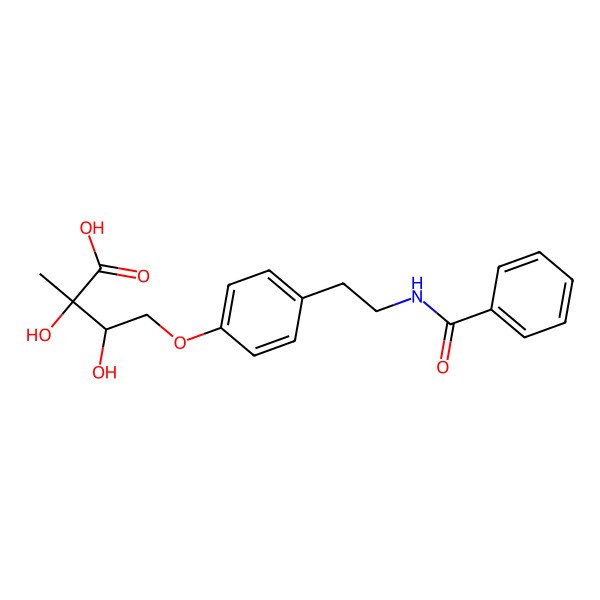 2D Structure of 4-[4-(2-Benzamidoethyl)phenoxy]-2,3-dihydroxy-2-methylbutanoic acid