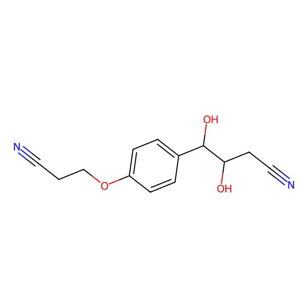 2D Structure of 4-[4-(2-Cyanoethoxy)phenyl]-3,4-dihydroxybutanenitrile
