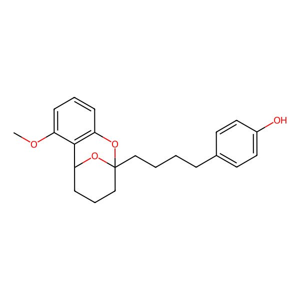 2D Structure of 4-[4-(3-Methoxy-8,13-dioxatricyclo[7.3.1.02,7]trideca-2(7),3,5-trien-9-yl)butyl]phenol