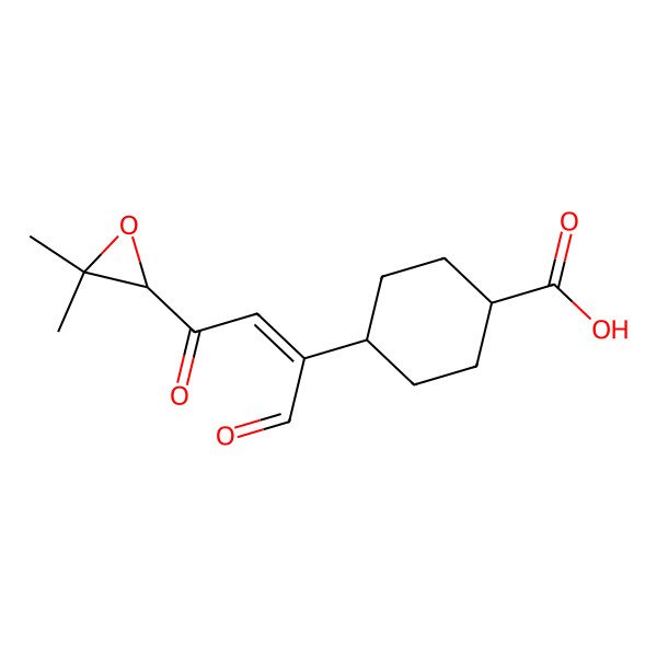 2D Structure of 4-[4-(3,3-Dimethyloxiran-2-yl)-1,4-dioxobut-2-en-2-yl]cyclohexane-1-carboxylic acid