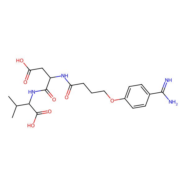 2D Structure of ((4-(4-Amidinophenoxy)butanoyl)aspartyl)valine