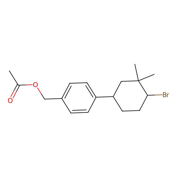 2D Structure of [4-(4-Bromo-3,3-dimethylcyclohexyl)phenyl]methyl acetate