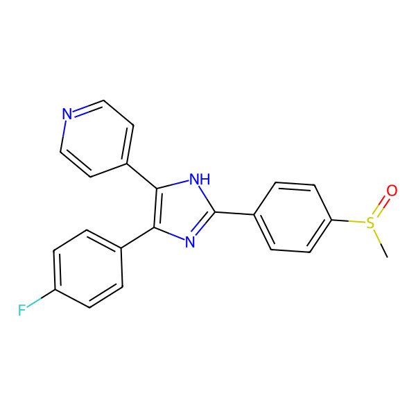 2D Structure of 4-(4-Fluorophenyl)-2-(4-methylsulfinylphenyl)-5-(4-pyridyl)-1H-imidazole