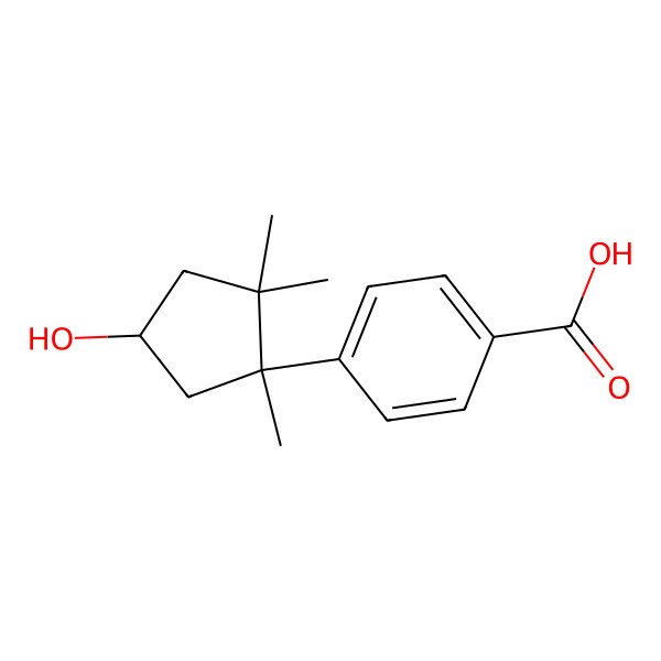 2D Structure of 4-(4-Hydroxy-1,2,2-trimethylcyclopentyl)benzoic acid