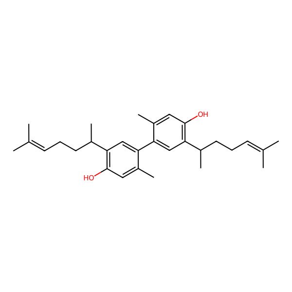 2D Structure of 4-[4-Hydroxy-2-methyl-5-(6-methylhept-5-en-2-yl)phenyl]-5-methyl-2-(6-methylhept-5-en-2-yl)phenol