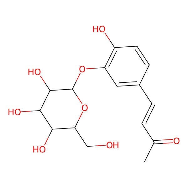 2D Structure of 4-[4-Hydroxy-3-[3,4,5-trihydroxy-6-(hydroxymethyl)oxan-2-yl]oxyphenyl]but-3-en-2-one