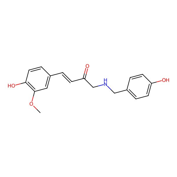 2D Structure of 4-(4-Hydroxy-3-methoxyphenyl)-1-[(4-hydroxyphenyl)methylamino]but-3-en-2-one