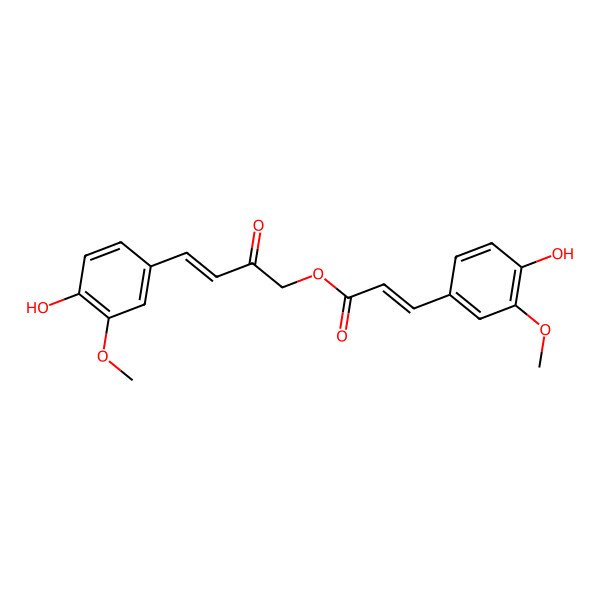 2D Structure of [4-(4-Hydroxy-3-methoxyphenyl)-2-oxobut-3-enyl] 3-(4-hydroxy-3-methoxyphenyl)prop-2-enoate
