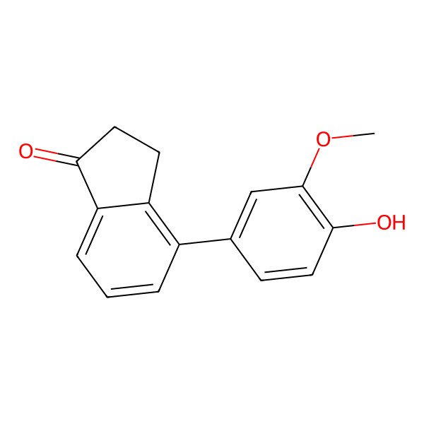 2D Structure of 4-(4-Hydroxy-3-methoxyphenyl)-2,3-dihydroinden-1-one