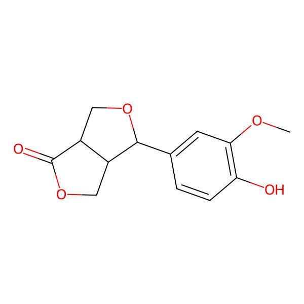 2D Structure of 4-(4-hydroxy-3-methoxyphenyl)-tetrahydro-3H-furo[3,4-c]furan-1-one