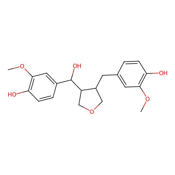 2D Structure of 4-[[4-[Hydroxy-(4-hydroxy-3-methoxyphenyl)methyl]oxolan-3-yl]methyl]-2-methoxyphenol