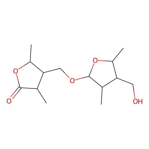2D Structure of 4-[[4-(Hydroxymethyl)-3,5-dimethyloxolan-2-yl]oxymethyl]-3,5-dimethyloxolan-2-one