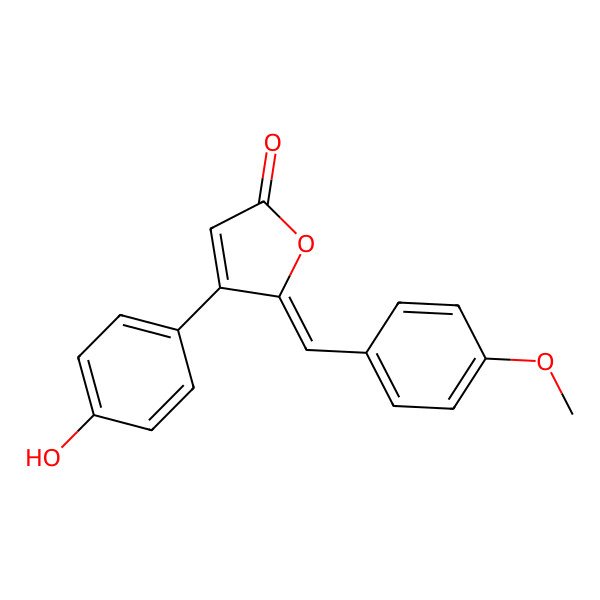 2D Structure of 4-(4-Hydroxyphenyl)-5-[(4-methoxyphenyl)methylidene]furan-2-one