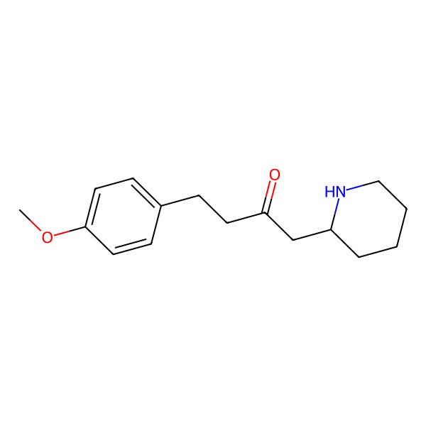 2D Structure of 4-(4-methoxyphenyl)-1-[(2R)-piperidin-2-yl]butan-2-one