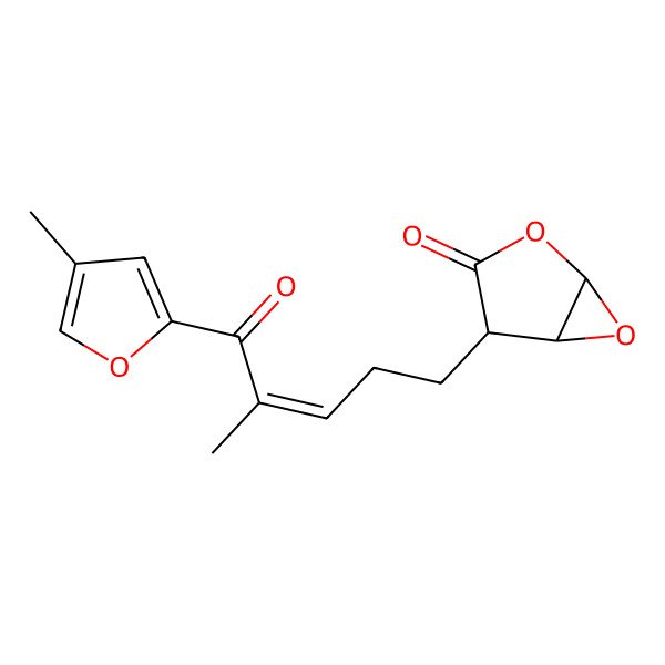 2D Structure of 4-[4-Methyl-5-(4-methylfuran-2-yl)-5-oxopent-3-enyl]-2,6-dioxabicyclo[3.1.0]hexan-3-one