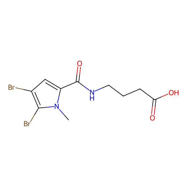 2D Structure of 4-[(4,5-Dibromo-1-methylpyrrole-2-carbonyl)amino]butanoic acid