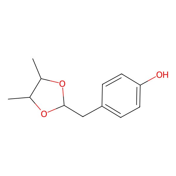 2D Structure of 4-[(4,5-Dimethyl-1,3-dioxolan-2-yl)methyl]phenol