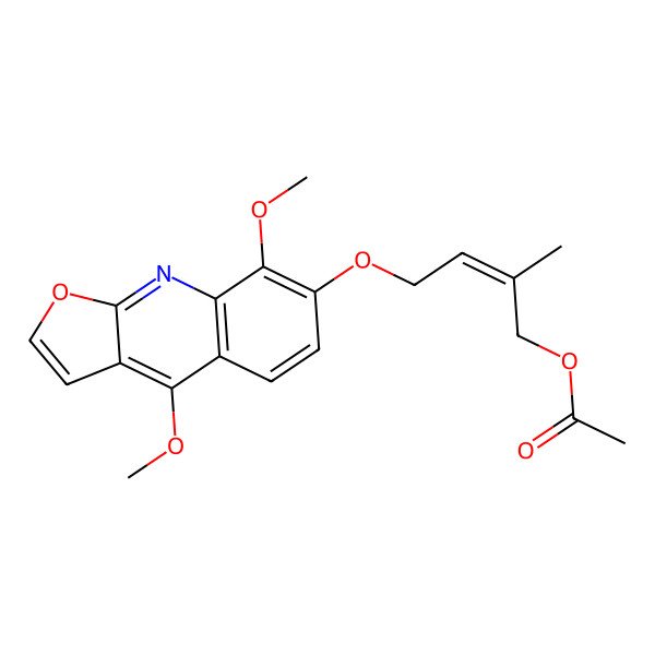 2D Structure of [4-(4,8-Dimethoxyfuro[2,3-b]quinolin-7-yl)oxy-2-methylbut-2-enyl] acetate