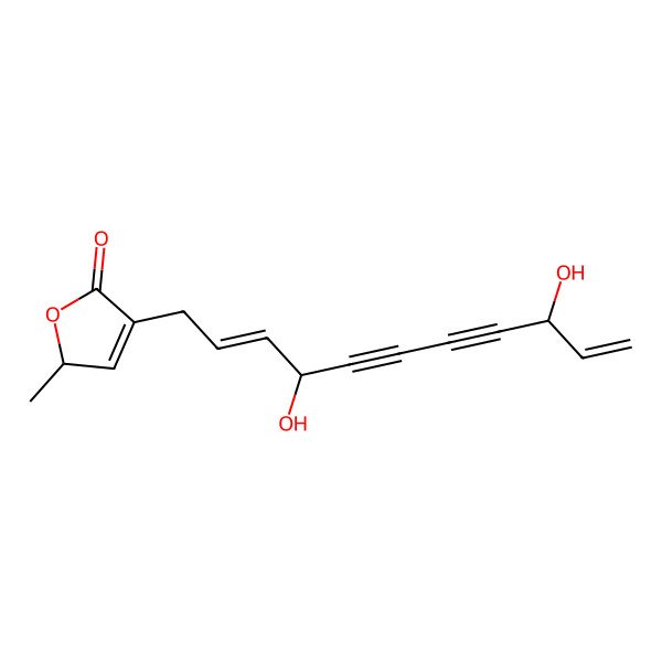 2D Structure of 4-(4,9-dihydroxyundeca-2,10-dien-5,7-diynyl)-2-methyl-2H-furan-5-one