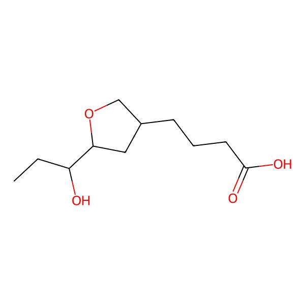 2D Structure of 4-[5-(1-Hydroxypropyl)oxolan-3-yl]butanoic acid