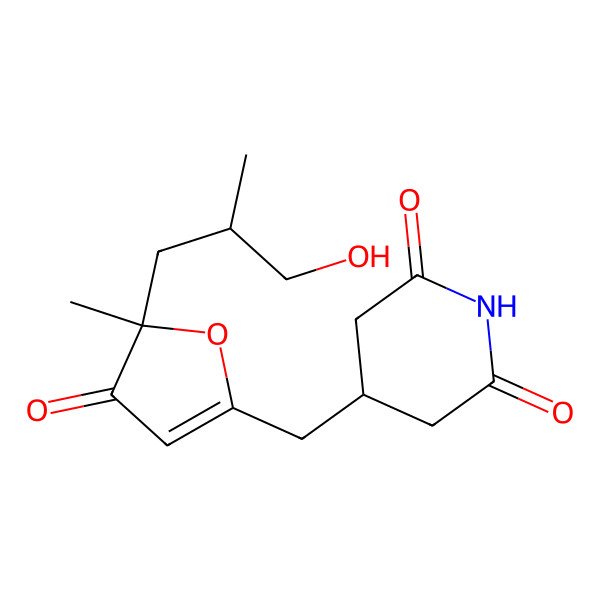 2D Structure of 4-[[5-(3-Hydroxy-2-methylpropyl)-5-methyl-4-oxofuran-2-yl]methyl]piperidine-2,6-dione