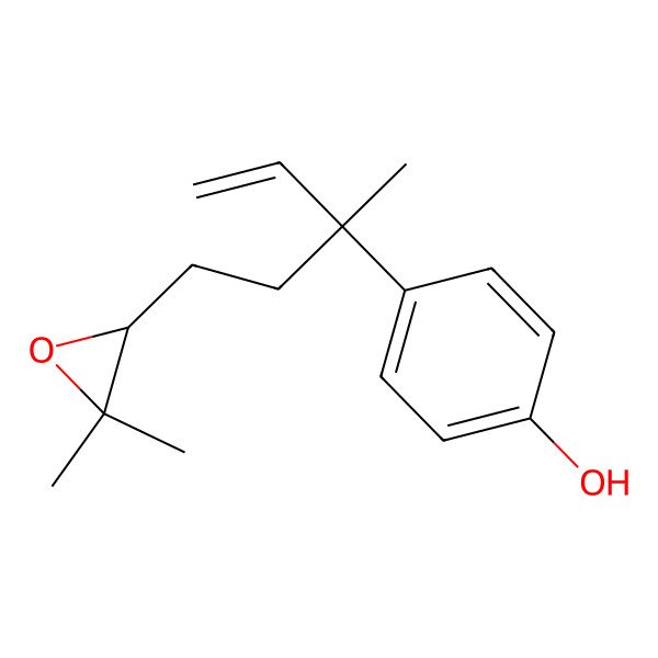 2D Structure of 4-[5-(3,3-Dimethyloxiran-2-yl)-3-methylpent-1-en-3-yl]phenol