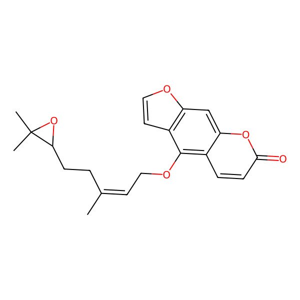 2D Structure of 4-[5-(3,3-Dimethyloxiran-2-yl)-3-methylpent-2-enoxy]furo[3,2-g]chromen-7-one