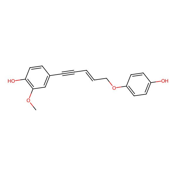 2D Structure of 4-[5-(4-Hydroxyphenoxy)pent-3-en-1-ynyl]-2-methoxyphenol