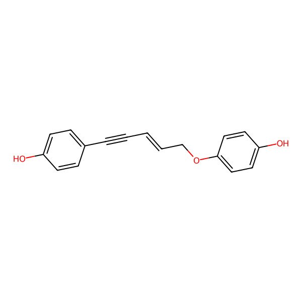 2D Structure of 4-[5-(4-Hydroxyphenoxy)pent-3-en-1-ynyl]phenol