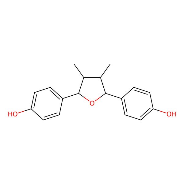 2D Structure of 4-[5-(4-Hydroxyphenyl)-3,4-dimethyloxolan-2-yl]phenol