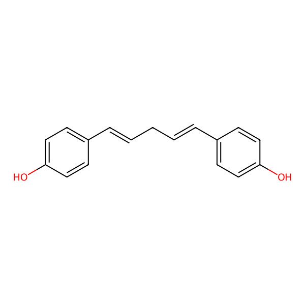 2D Structure of 4-[5-(4-Hydroxyphenyl)penta-1,4-dienyl]phenol