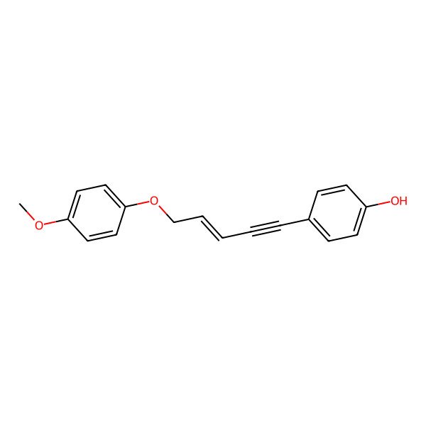 2D Structure of 4-[5-(4-Methoxyphenoxy)pent-3-en-1-yn-1-yl]phenol