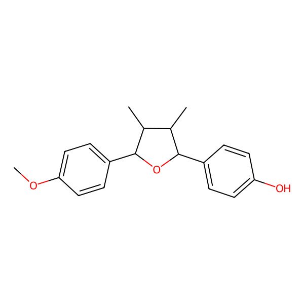 2D Structure of 4-[5-(4-Methoxyphenyl)-3,4-dimethyloxolan-2-yl]phenol
