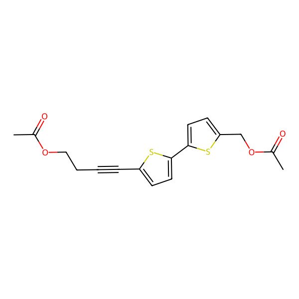 2D Structure of 4-[5-[5-(Acetyloxymethyl)thiophen-2-yl]thiophen-2-yl]but-3-ynyl acetate