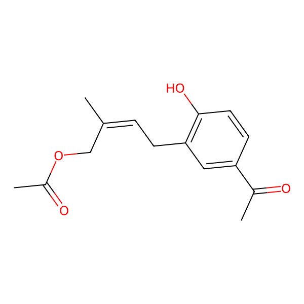 2D Structure of [4-(5-Acetyl-2-hydroxyphenyl)-2-methylbut-2-enyl] acetate